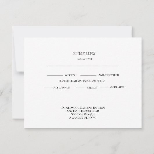ヴィンテージマジカル庭園の結婚式 出欠カード (裏面)