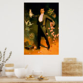 ヴィンテージマジシャンウサギバラドブズ魔法トリック ポスター (キッチン)