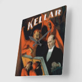 ヴィンテージマジシャンケラーデビルクロック スクエア壁時計 (傾斜)