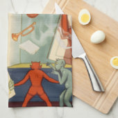 ヴィンテージマジシャン素晴らしカーター魔法法 キッチンタオル (四つ折り)