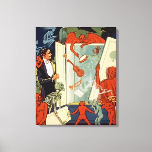 ヴィンテージマジシャン素晴らしカーター魔法法 キャンバスプリント (正面)