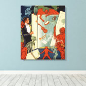 ヴィンテージマジシャン素晴らしカーター魔法法 キャンバスプリント (インサイチュ (ウッドフロア))