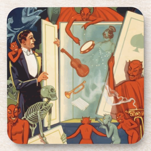 ヴィンテージマジシャン素晴らしカーター魔法法 コースター (正面)