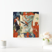 ヴィンテージマジシャン素晴らしカーター魔法法 スクエア壁時計 (ホーム)