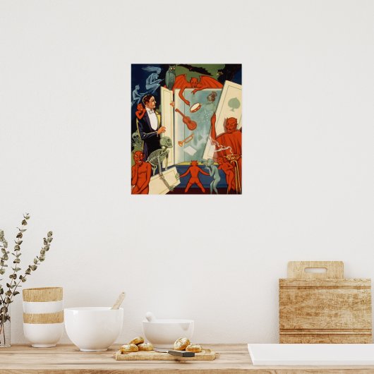 ヴィンテージマジシャン素晴らしカーター魔法法 ポスター (キッチン)