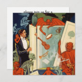 ヴィンテージマジシャン素晴らしカーター魔法法 招待状 (正面/裏面)