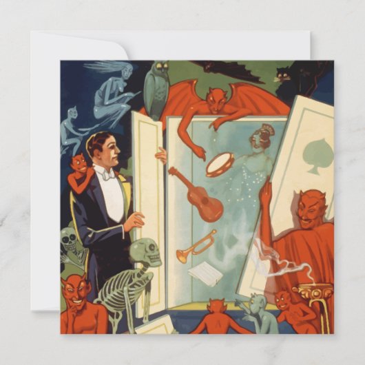 ヴィンテージマジシャン素晴らしカーター魔法法 招待状 (正面)