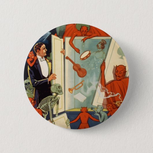 ヴィンテージマジシャン素晴らしカーター魔法法 缶バッジ (正面)