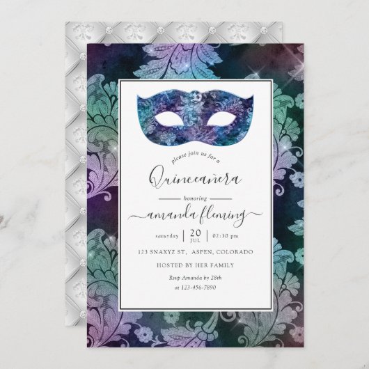 ヴィンテージマスカレーダマスククキンセアニラ 招待状 (正面/裏面)