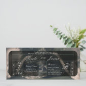 ヴィンテージマスカレードと結婚真珠 招待状 (スタンド正面)