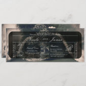 ヴィンテージマスカレードと結婚真珠 招待状 (正面/裏面)