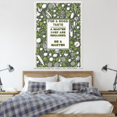 ヴィンテージマスターシェフタイポグラフィデザイン キャンバスプリント (インサイチュ (寝室))