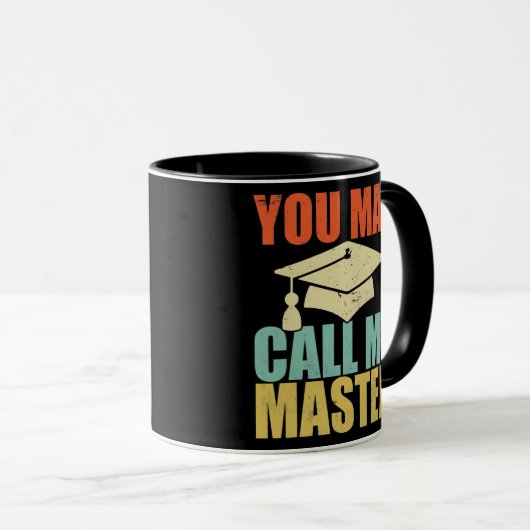 ヴィンテージマスターズ学位デザイン男性へ女性MBA マグカップ (正面右)