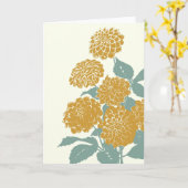 ヴィンテージマスタードイエローフラワーイラストレーション カード (黄色い花)
