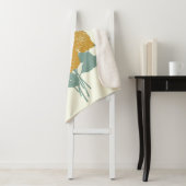 ヴィンテージマスタードイエローフラワーイラストレーション シェルパブランケット (インサイチュ)