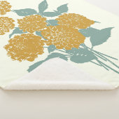 ヴィンテージマスタードイエローフラワーイラストレーション シェルパブランケット (3/4)