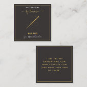 ヴィンテージマスタード針&スレッドのソーシャルメディモダンア スクエア名刺 (正面/裏面)