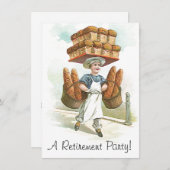 ヴィンテージマスターベーカリーベイカー退職招待状 招待状 (正面/裏面)