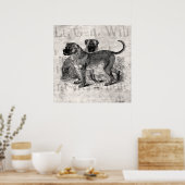 ヴィンテージマスティフドッグ1800sマスティフドッグテンプレート ポスター (キッチン)