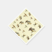 ヴィンテージマス飛び釣りテーマ模様 スタンダードカクテルナプキン (角)