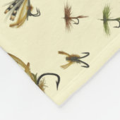 ヴィンテージマス飛び釣りテーマ模様 フリースブランケット (角)