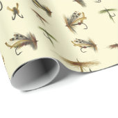ヴィンテージマス飛び釣りテーマ模様 ラッピングペーパー (ロールコーナー)