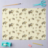 ヴィンテージマス飛び釣りテーマ模様 薄葉紙 (クラフト)