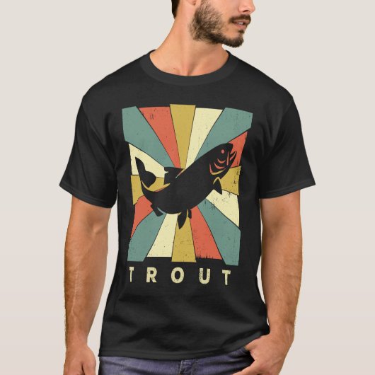 ヴィンテージマス魚レトロスタイル動物 Tシャツ (正面)