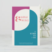 ヴィンテージマゼンタティール(緑がかった色)招待状 招待状 (スタンド正面)