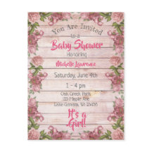 ヴィンテージマゼンタバラ動揺してウッドベビーシャワー