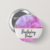 *~*ヴィンテージマゼンタパープルグリッター 動揺して 缶バッジ (正面&裏面)