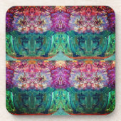 ヴィンテージマゼンタ絵画花瓶の抽象芸術 コースター (正面)