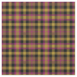 ヴィンテージマゼンタ、金ゴールド、およびブラックプレイド ファブリック