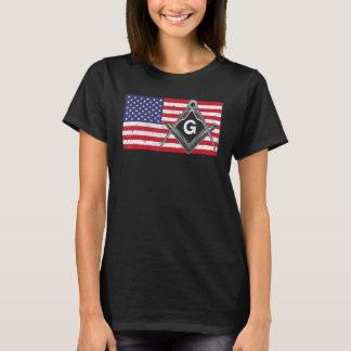 ヴィンテージマソニックシュリーナー米国メイスン国旗の広場とC Tシャツ