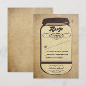 ヴィンテージマソンジャー結婚式の出欠確認カード 出欠カード (正面/裏面)