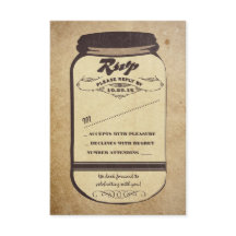 ヴィンテージマソンジャー結婚式の出欠確認カード