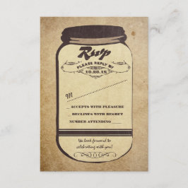 ヴィンテージマソンジャー結婚式の出欠確認カード 出欠カード