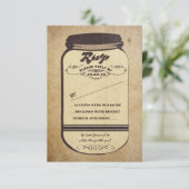 ヴィンテージマソンジャー結婚式の出欠確認カード 出欠カード (スタンド正面)