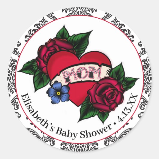 ヴィンテージマタトゥーフェイスシール ラウンドシール (正面)