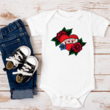 ヴィンテージマタトゥーベビーボディスーツ