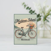 ヴィンテージマッキナックアイランドMichigan花の贈り物 ポストカード (スタンド正面)