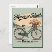 ヴィンテージマッキナックアイランドMichigan花の贈り物 ポストカード (正面/裏面)