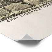 ヴィンテージマッキニー・テキサス州の絵画地図(1876) ポスター (角)