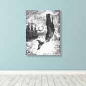 ヴィンテージマッコウクジラの漂白、海洋生物 キャンバスプリント (インサイチュ (ウッドフロア))