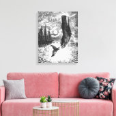 ヴィンテージマッコウクジラの漂白、海洋生物 キャンバスプリント (インサイチュ (リビング))