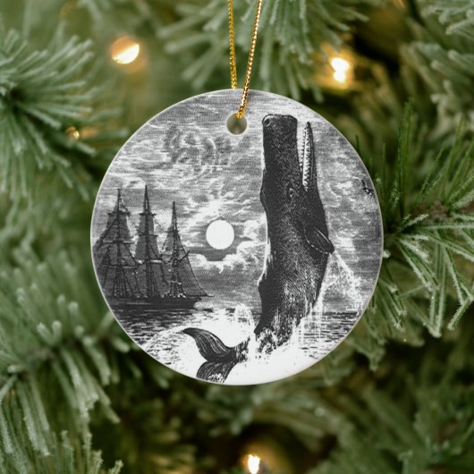 ヴィンテージマッコウクジラの漂白、海洋生物 セラミックオーナメント (ツリー)