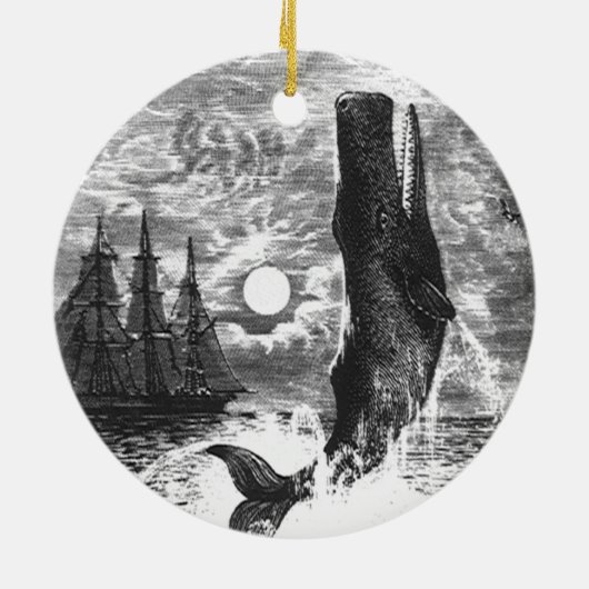 ヴィンテージマッコウクジラの漂白、海洋生物 セラミックオーナメント (裏面)