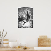 ヴィンテージマッコウクジラの漂白、海洋生物 ポスター (キッチン)