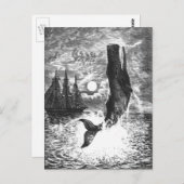 ヴィンテージマッコウクジラの漂白、海洋生物 ポストカード (正面/裏面)