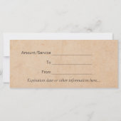 ヴィンテージマッサージセラピーロータスギフト券 (裏面)